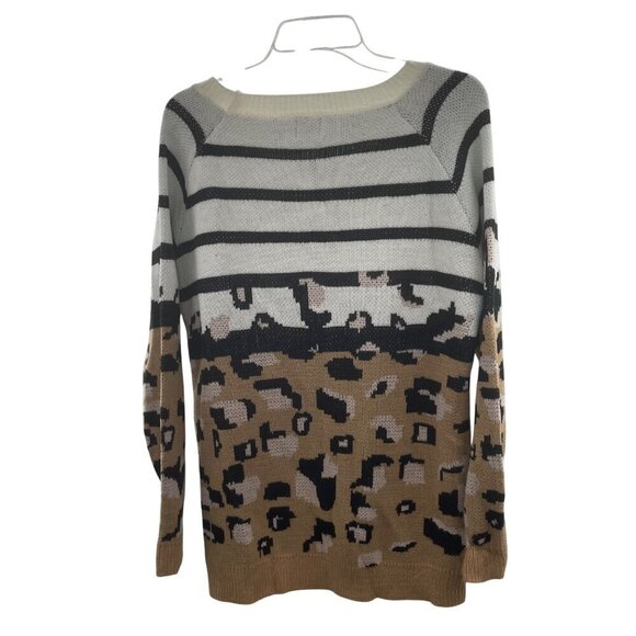 Wanna B Women's Cheetah Print Pullover Sweater Long Sleeve Size Large - Picture 7 of 9